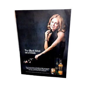 1975 Black Velvet Whiskey Try On A Friend Vintage Print ad 70s